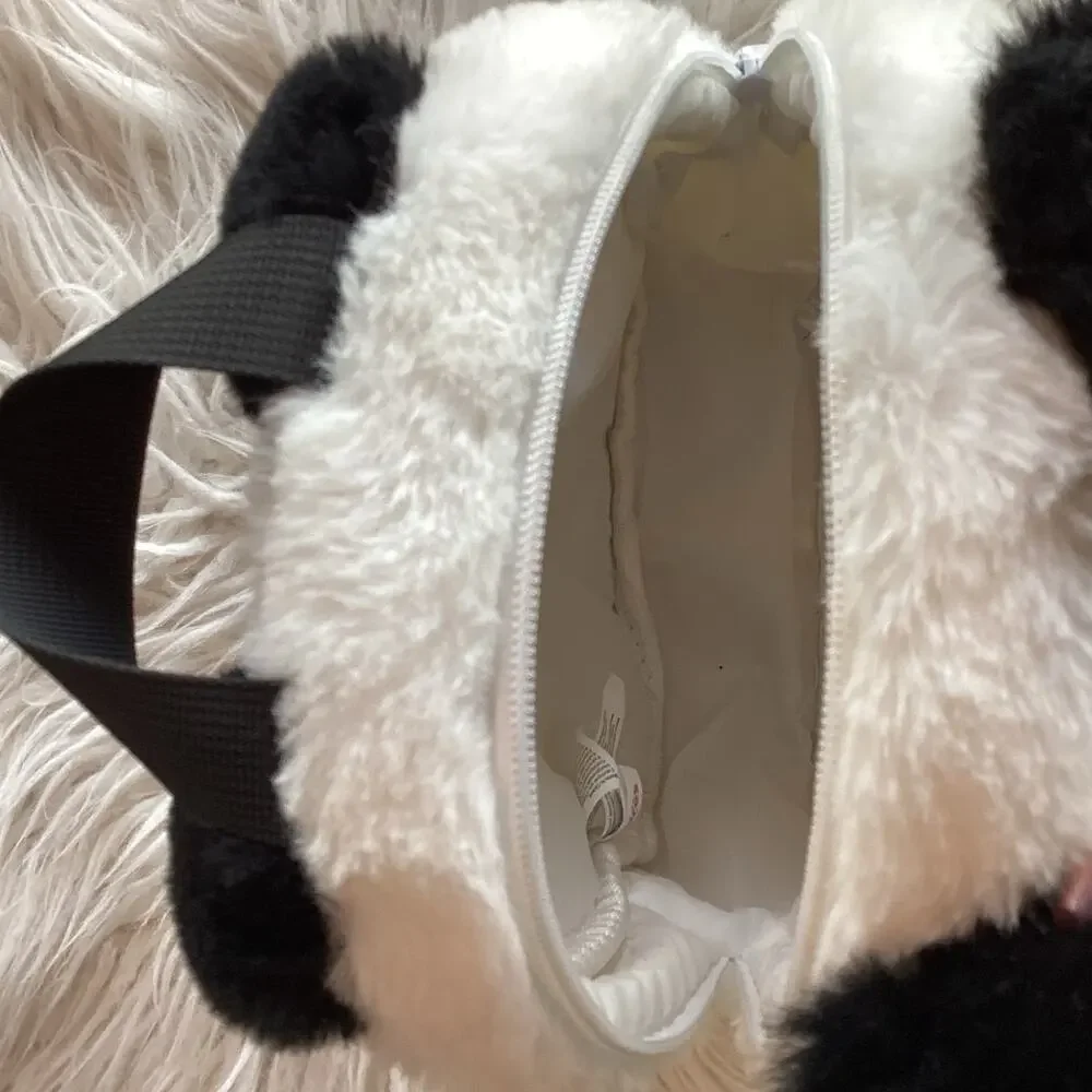 Claire's Club Plush Panda Small Backpack‎ Minimalist White Black - Picture 7 of 10